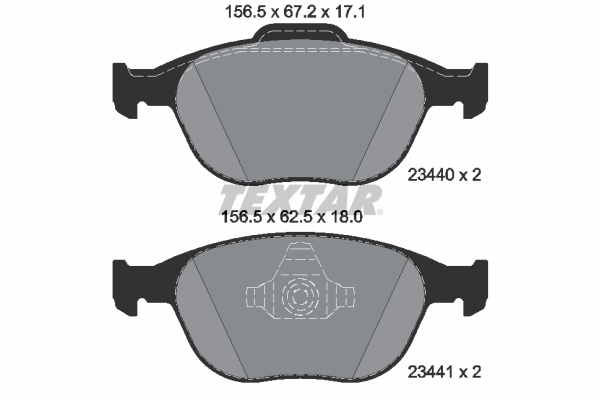 TEXTAR Bremseklodser 2344007 for FORD