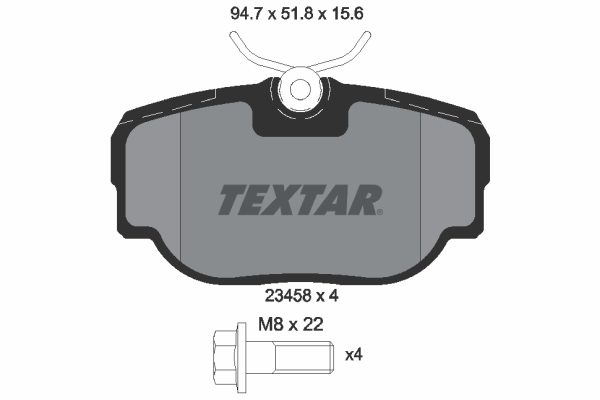 TEXTAR Bremseklodser 2345801 for LAND ROVER