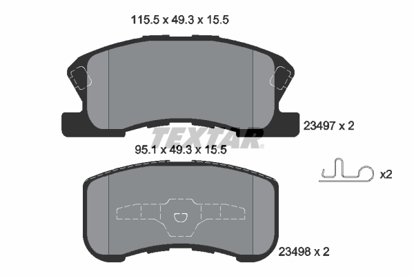 TEXTAR Bremseklodser 2349701 for DAIHATSU TOYOTA DATSUN PERODUA