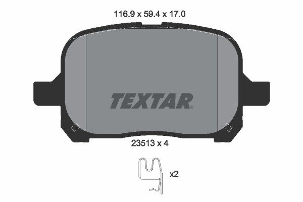TEXTAR Bremseklodser 2351302 for TOYOTA LEXUS
