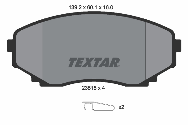 TEXTAR Bremseklodser 2351501 for MITSUBISHI MAZDA