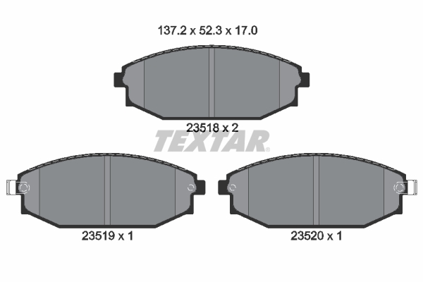 TEXTAR Bremseklodser 2351801 for KIA HYUNDAI