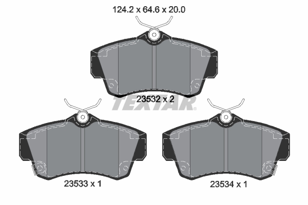 TEXTAR Bremseklodser 2353202 for CHRYSLER