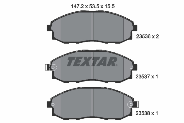 TEXTAR Bremseklodser 2353601 for HYUNDAI JAC