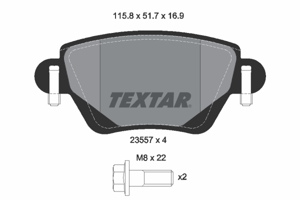 TEXTAR Bremseklodser 2355702 for RENAULT