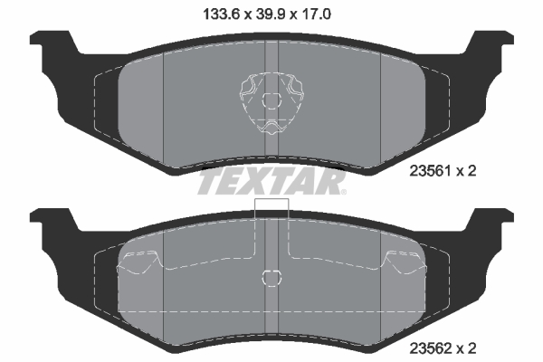 TEXTAR Bremseklodser 2356102 for CHRYSLER