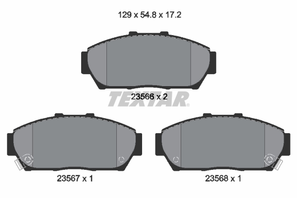 TEXTAR Bremseklodser 2356601 for HONDA NISSAN ACURA