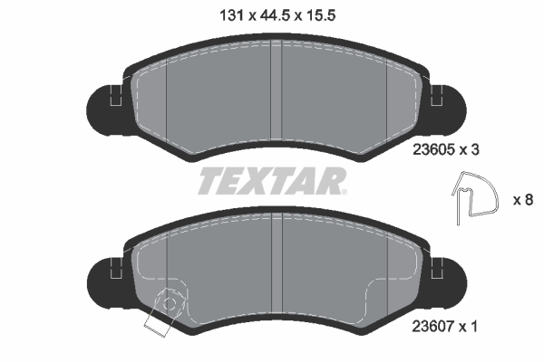 TEXTAR Bremseklodser 2360501 for OPEL GENERAL MOTORS SUZUKI