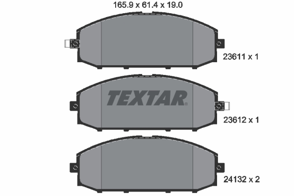 TEXTAR Bremseklodser 2361101 for NISSAN