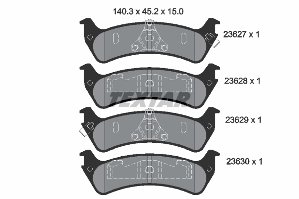 TEXTAR Bremseklodser 2362701 for FORD USA JEEP FORD