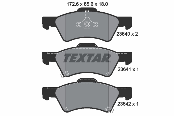 TEXTAR Bremseklodser 2364001 for CHRYSLER JEEP DODGE