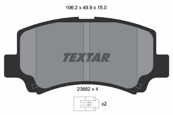TEXTAR Bremseklodser 2366201 for DONGFENG XIAOKANG DR SUZUKI RIICH HAIMA (FAW)