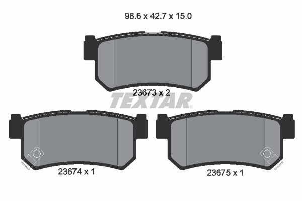 TEXTAR Bremseklodser 2367301 for SSANGYONG