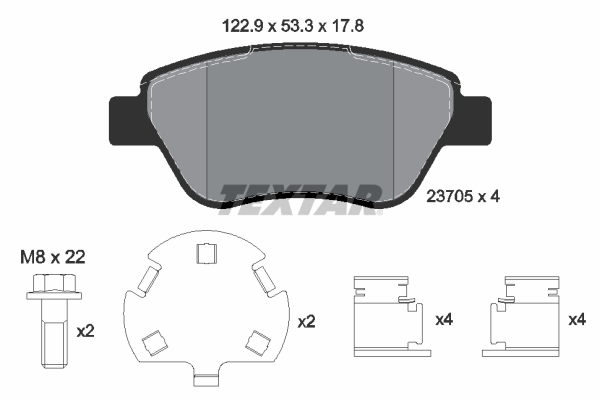 TEXTAR Bremseklodser 2370507 for FIAT