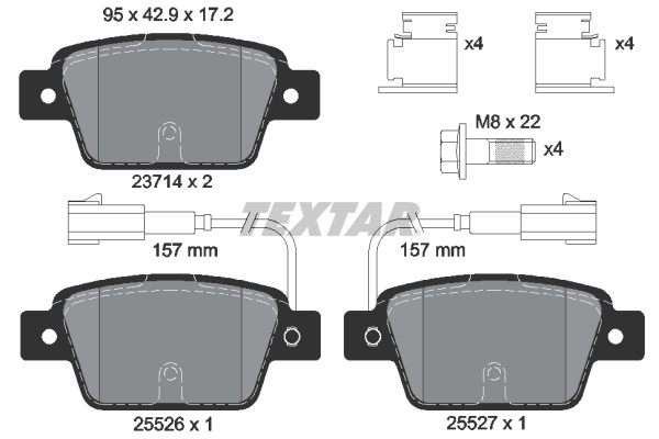 TEXTAR Bremseklodser 2371403 for LANCIA FIAT
