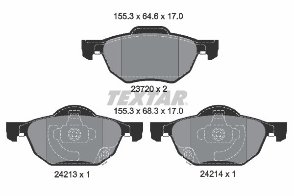 TEXTAR Bremseklodser 2372001 for HONDA