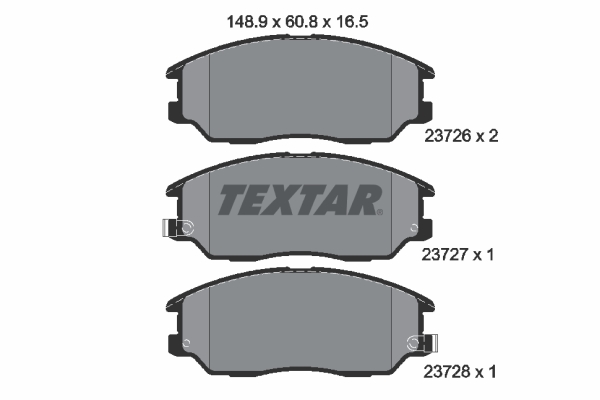TEXTAR Bremseklodser 2372601 for SSANGYONG HYUNDAI KIA