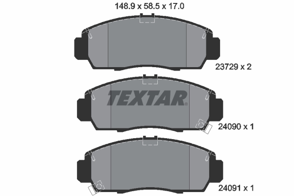 TEXTAR Bremseklodser 2372901 for HONDA ACURA HONDA (GAC)
