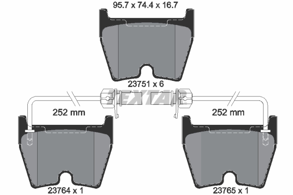 TEXTAR Bremseklodser 2375101 for LAMBORGHINI SEAT SKODA AUDI VW