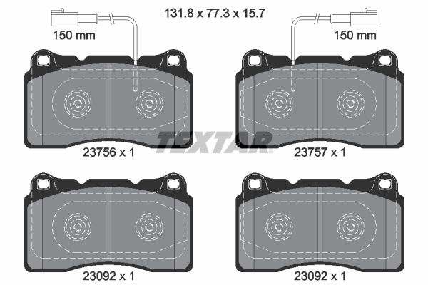 TEXTAR Bremseklodser 2375601 for ALFA ROMEO