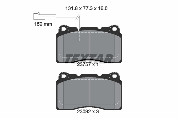 TEXTAR Bremseklodser 2375701 for ALFA ROMEO LANCIA MASERATI