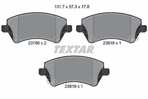 TEXTAR Bremseklodser 2376601 for TOYOTA