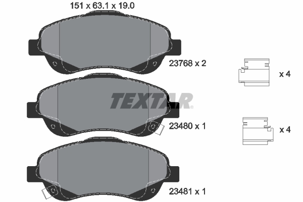 TEXTAR Bremseklodser 2376802 for TOYOTA