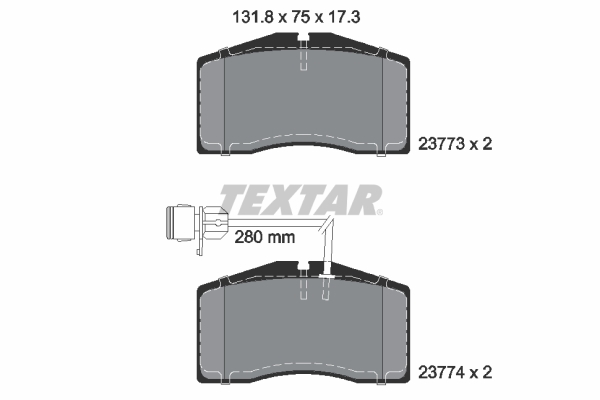 TEXTAR Bremseklodser 2377301 for VW SKODA