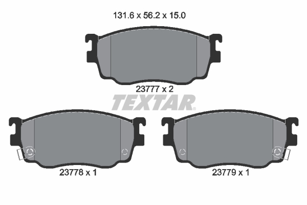 TEXTAR Bremseklodser 2377701 for MAZDA MITSUBISHI