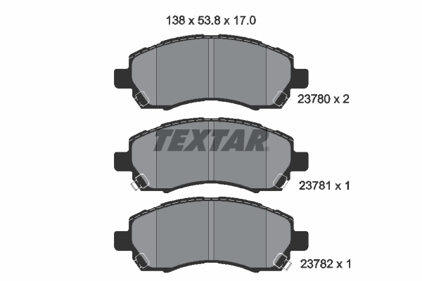 TEXTAR Bremseklodser 2378001 for SUBARU