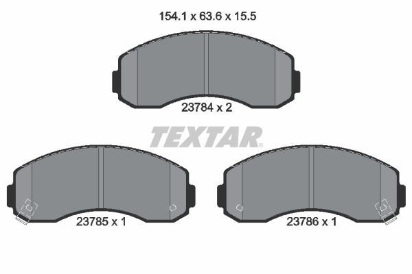 TEXTAR Bremseklodser 2378401 for KIA ASIA MOTORS