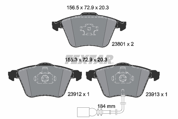 TEXTAR Bremseklodser 2380101 for AUDI