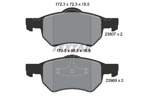 TEXTAR Bremseklodser 2380701 for CHRYSLER CITROËN DODGE