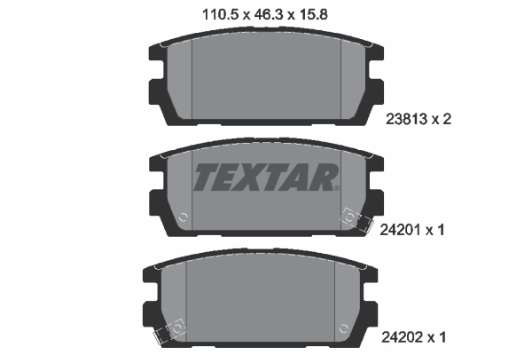 TEXTAR Bremseklodser 2381301 for HYUNDAI