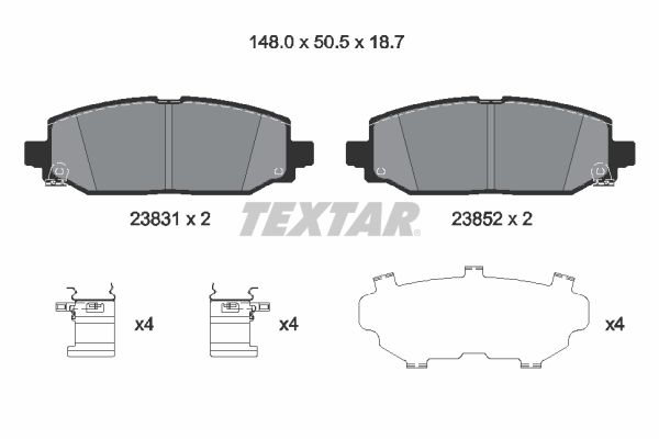 TEXTAR Bremseklodser 2383101 for JEEP