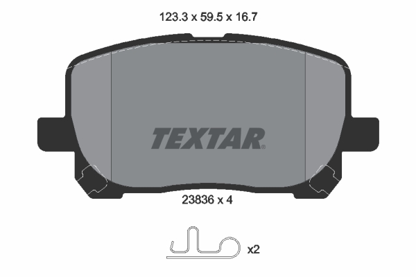 TEXTAR Bremseklodser 2383601 for PONTIAC TOYOTA