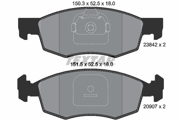 TEXTAR Bremseklodser 2384201 for FIAT