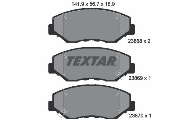 TEXTAR Bremseklodser 2386801 for HONDA ACURA