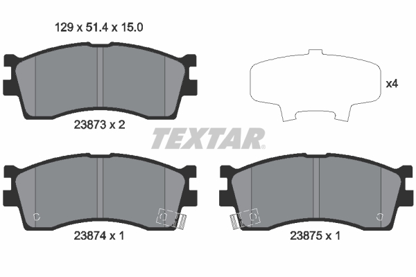 TEXTAR Bremseklodser 2387301 for KIA
