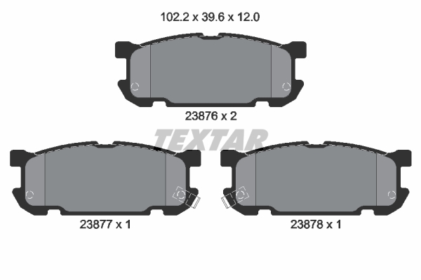 TEXTAR Bremseklodser 2387601 for MAZDA MITSUBISHI