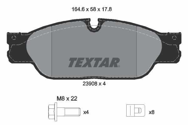 TEXTAR Bremseklodser 2390801 for JAGUAR