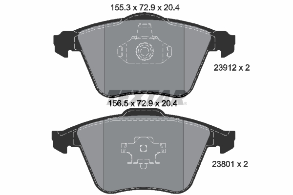 TEXTAR Bremseklodser 2391202 for OPEL VAUXHALL