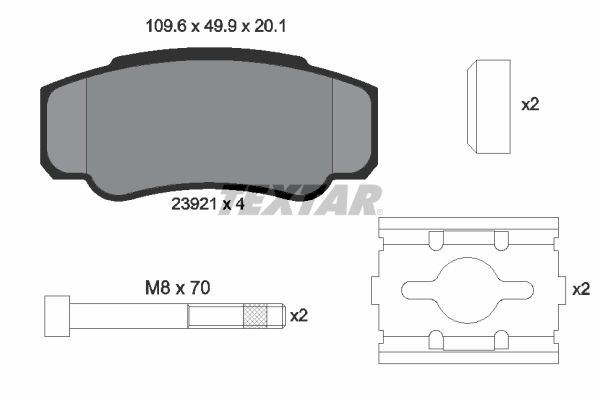 TEXTAR Bremseklodser 2392101 for PEUGEOT CITROËN FIAT