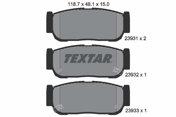TEXTAR Bremseklodser 2393101 for SSANGYONG KIA