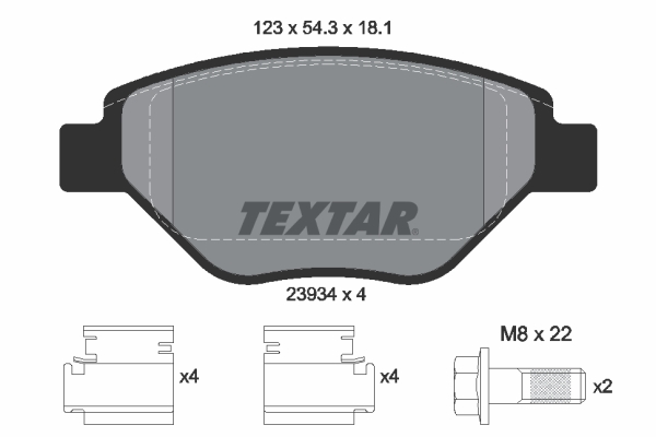 TEXTAR Bremseklodser 2393401 for RENAULT
