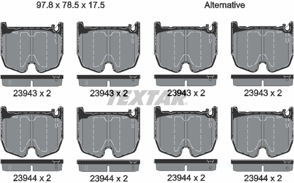 TEXTAR Bremseklodser 2394301 for MERCEDES-BENZ