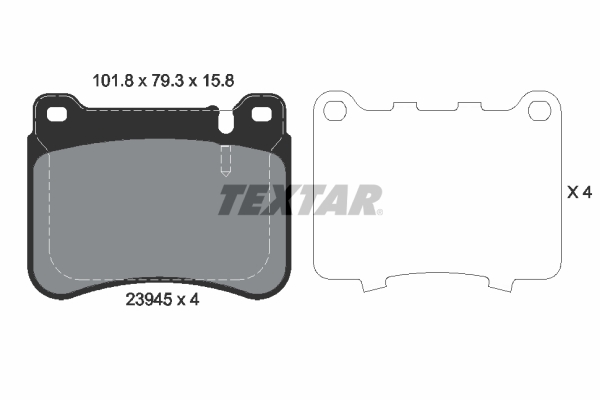 TEXTAR Bremseklodser 2394501 for MERCEDES-BENZ