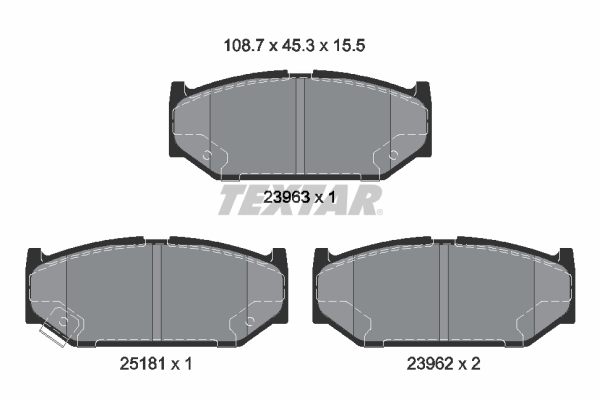 TEXTAR Bremseklodser 2396302 for MITSUBISHI SUZUKI SUZUKI (CHANGAN)