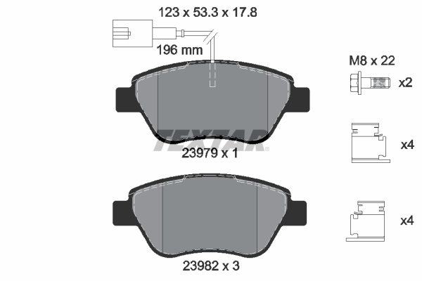 TEXTAR Bremseklodser 2397903 for CITROËN
