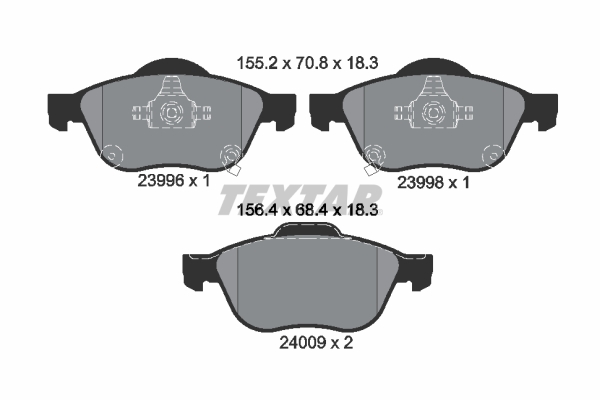 TEXTAR Bremseklodser 2399601 for TOYOTA